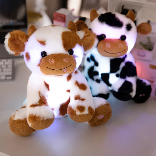 2 peluche veilleuse led vache