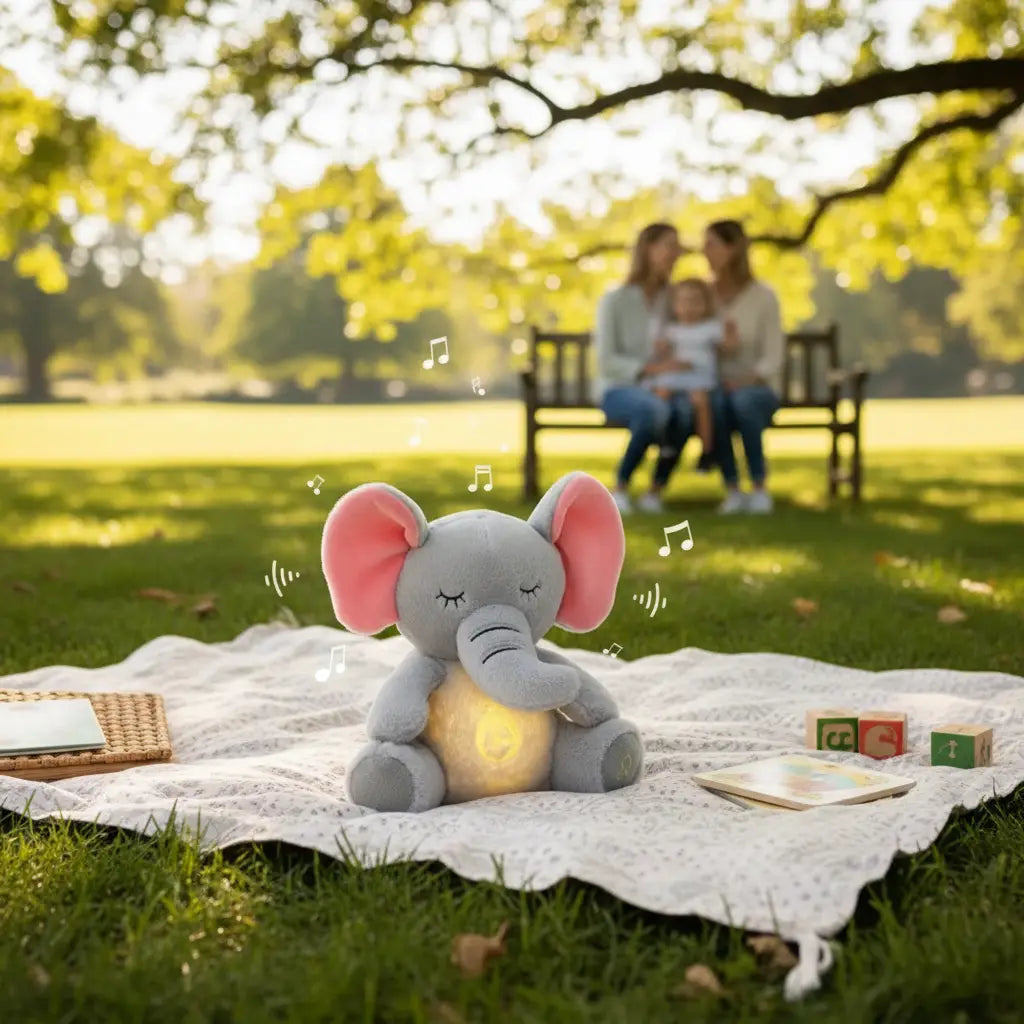 Peluche Veilleuse couverture elephant apaisant