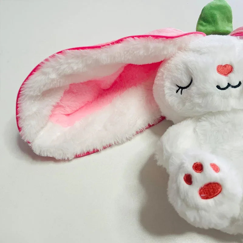 lapin fraise peluche doux