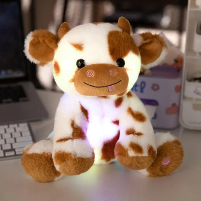 peluche veilleuse vache led marron