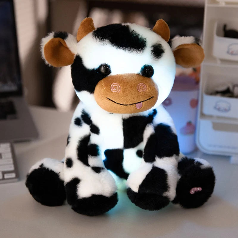 peluche veilleuse vache led noir